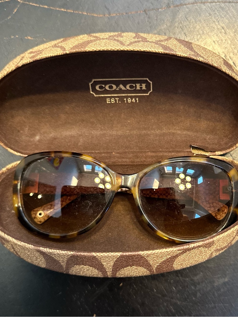 Coach Women's Tortoise Shell Sunglasses - Brown Lenses